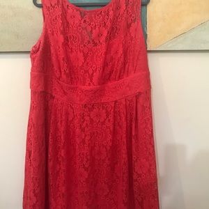 Coral lace dress
